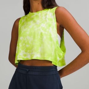 NWT Lululmeon All Yours Crop Tank *Tie Dye Marmoleado Tie Dye Electric Lime